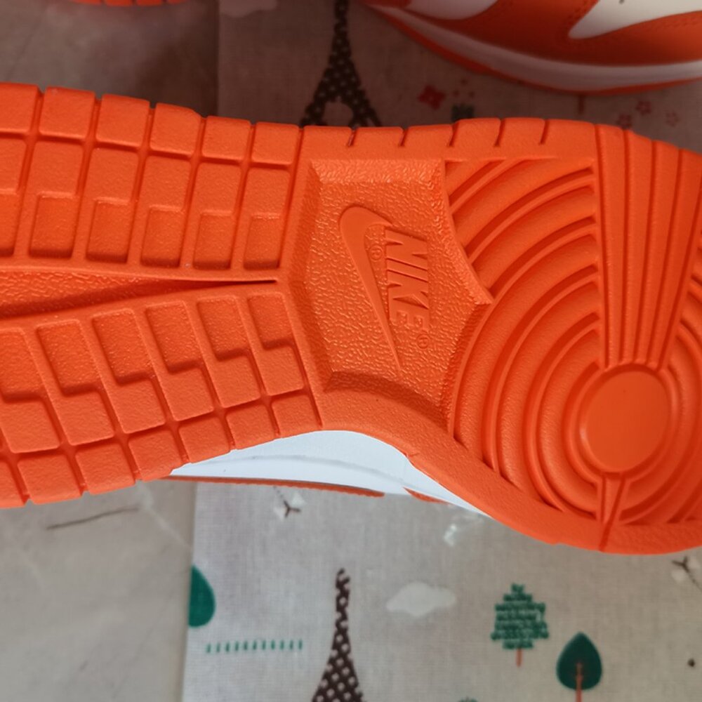 White And Orange Nike Dunk Low Sneakers - Picture 6 of 7